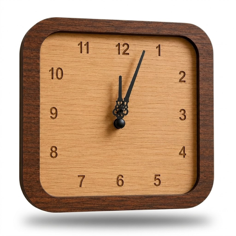 28 cm Square MDF Wall Clock