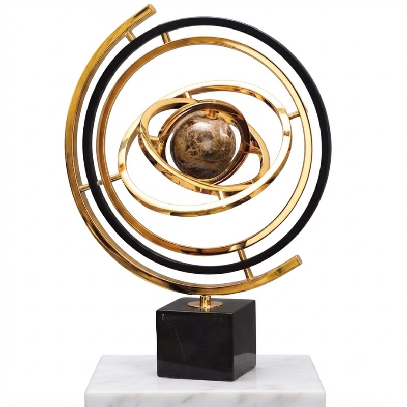Gold Decorative World Globe