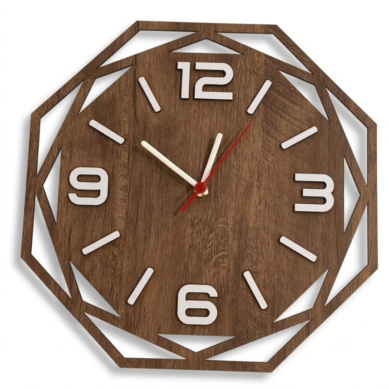 Octagonal MDF Wall Clock