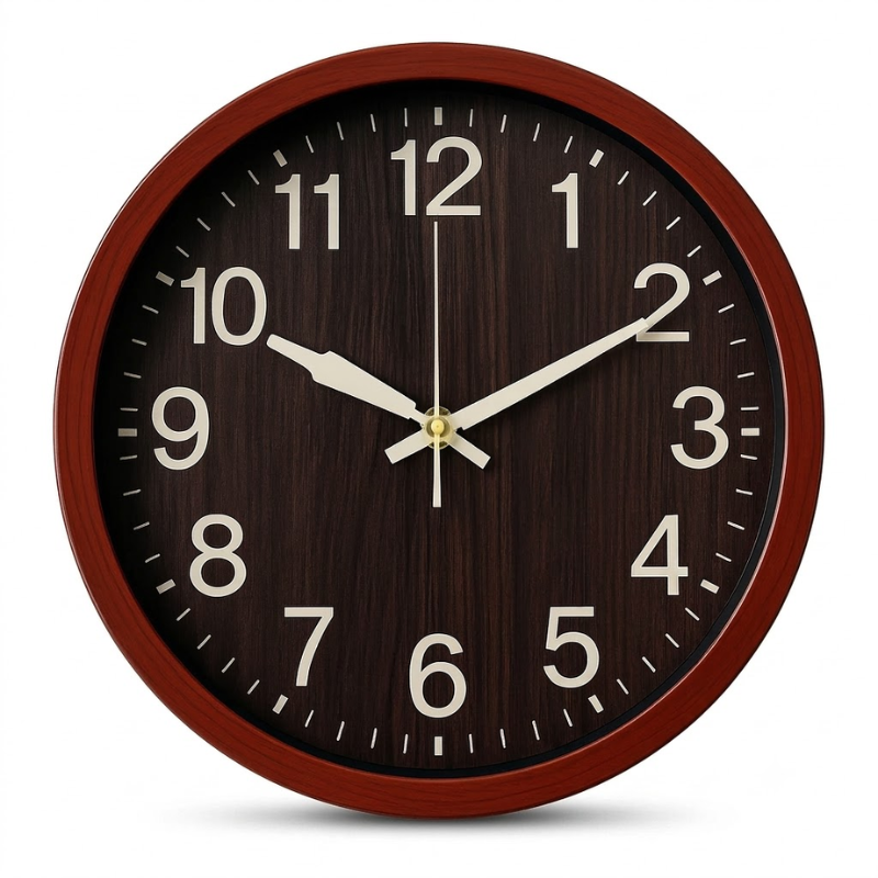 25 cm Wood-Effect Wall Clock